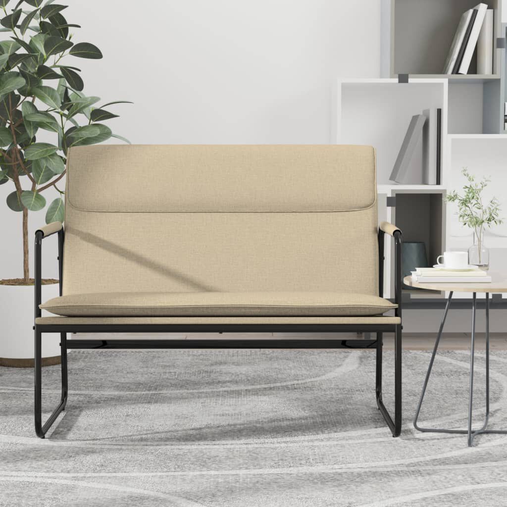 vidaXL Πάγκος Κρεμ 100 x 64 x 80 εκ. Υφασμάτινος