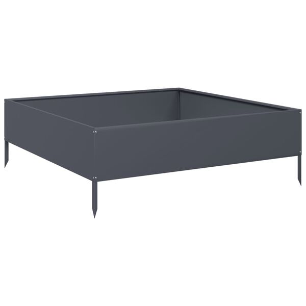 vidaXL Ζαρντινιέρα Υπερυψωμένη Ανθρακί 100x100x33,5 εκ. Ατσάλι