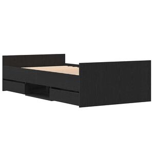 vidaXL Σκελετός Κρεβατιού Μαύρη δρυς 90 x 200 cm Επεξεργασμένο ξύλο