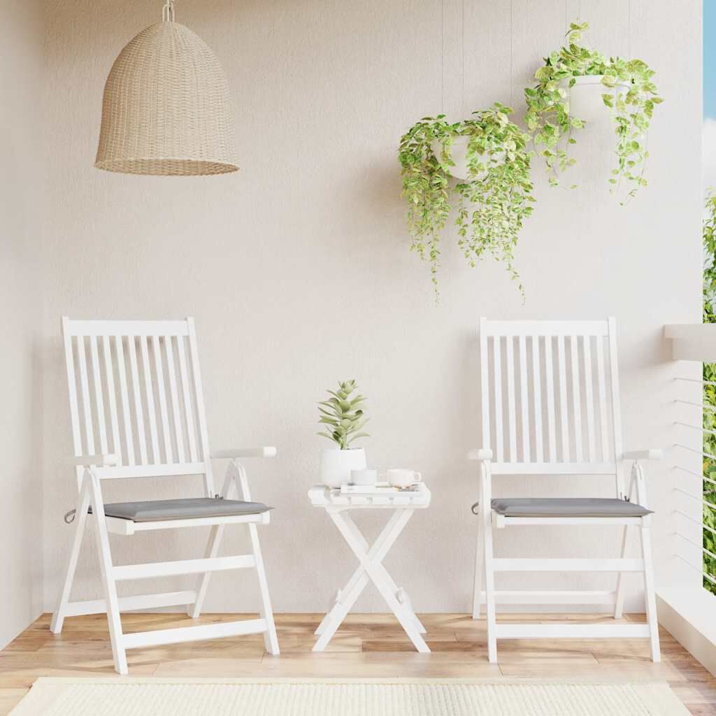 vidaXL Μαξιλάρια Καρέκλας Κήπου 2 τεμ. Γκρι 40x40x4 εκ. Υφασμάτινα