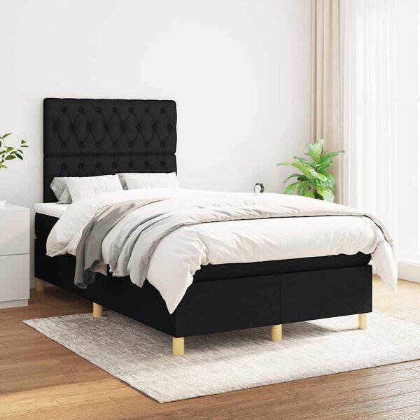 vidaXL &Kappa;&rho;&epsilon;&beta;ά&tau;&iota; Boxspring &mu;&epsilon; &Sigma;&tau;&rho;ώ&mu;&alpha; &Mu;&alpha;ύ&rho;&omicron; 120x190 &epsilon;&kappa;. &Upsilon;&phi;&alpha;&sigma;&mu;ά&tau;&iota;&nu;&omicron;