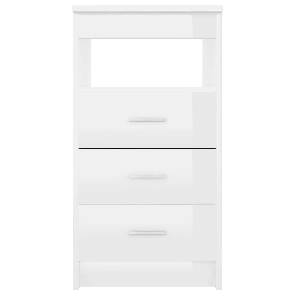 vidaXL Γραφείο Γυαλιστερό Λευκό 140 x 50 x 76 εκ. από Επεξ. Ξύλο