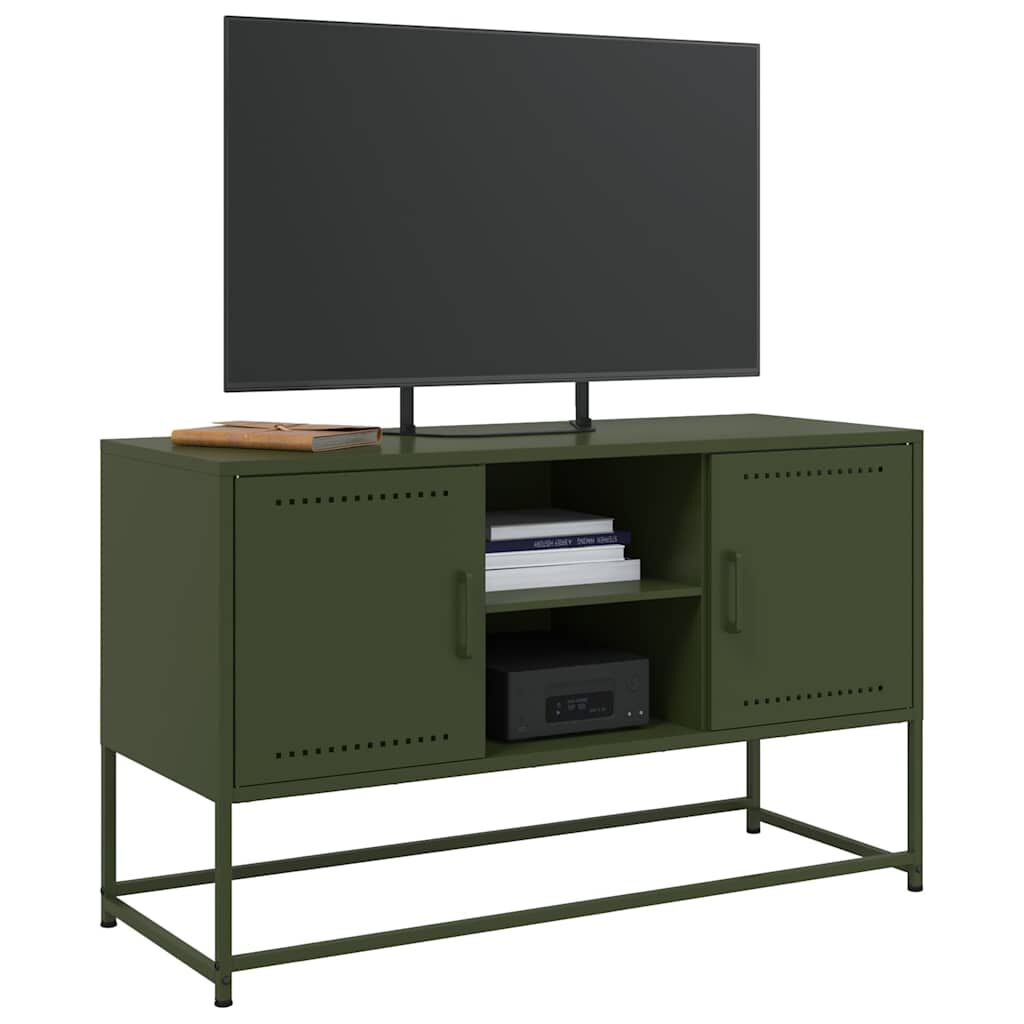 vidaXL Έπιπλο Τηλεόρασης Πράσινο Λαδί 100,5x39x60,5 εκ. από Ατσάλι