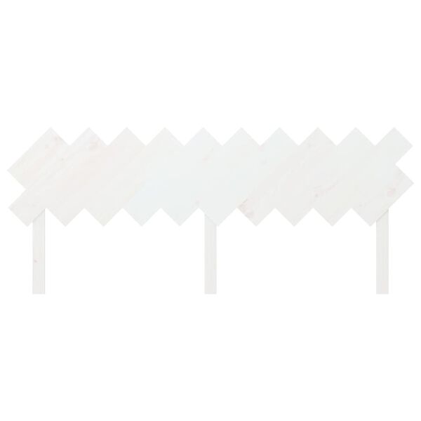 vidaXL Κεφαλάρι Κρεβατιού Λευκό 196x3x80,5 εκ. από Μασίφ Ξύλο Πεύκου