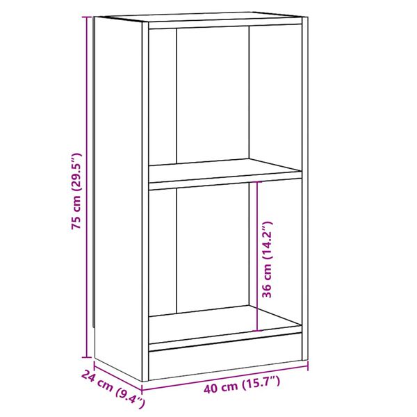 vidaXL Βιβλιοθήκη Χρώμα Sonoma Δρυς 40 x 24 x 75 εκ. από Μοριοσανίδα