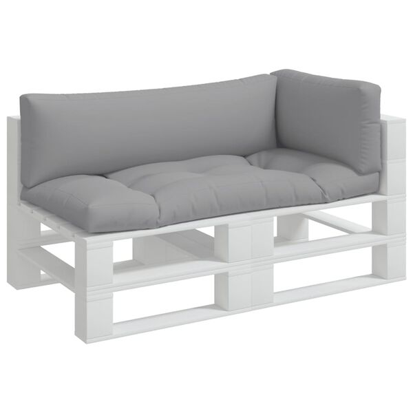 vidaXL Μαξιλάρια Παλέτας 3 τεμ. Γκρι Υφασμάτινα