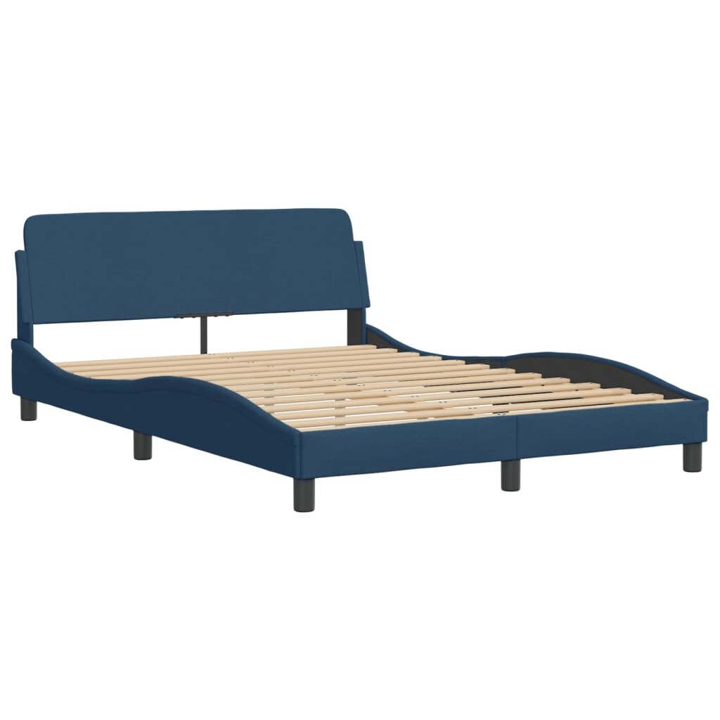 vidaXL Πλαίσιο κρεβατιού χωρίς στρώμα μπλε 120x200cm ύφασμα