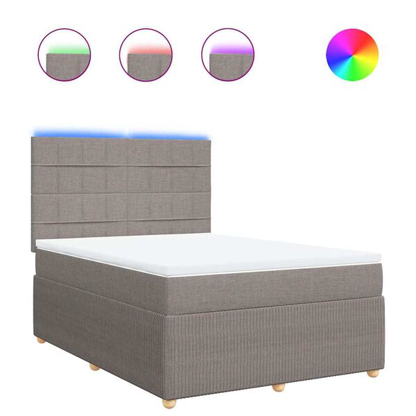 vidaXL &Kappa;&rho;&epsilon;&beta;ά&tau;&iota; Boxspring &mu;&epsilon; &Sigma;&tau;&rho;ώ&mu;&alpha; Taupe 140x190 &epsilon;&kappa;. &Upsilon;&phi;&alpha;&sigma;&mu;ά&tau;&iota;&nu;&omicron;