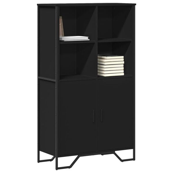 vidaXL Ντουλάπι Μαύρο 79,5x35,5x137,5 εκ. Επεξεργασμένο Ξύλο