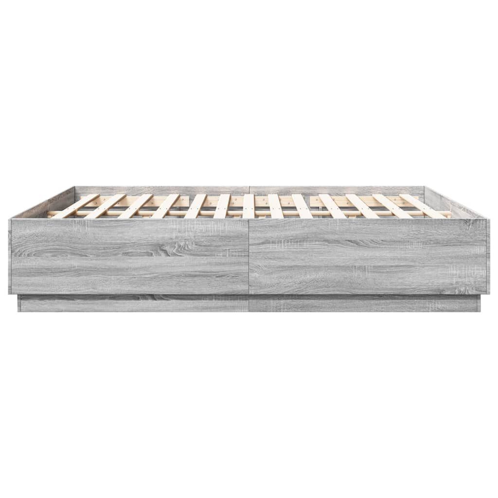 vidaXL Πλαίσιο Κρεβατιού με LED Γκρι sonoma 180x200εκ. Επεξ. Ξύλο