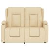 vidaXL Πολυθρόνα Μασάζ Διθέσια με Ποτηροθήκη Ανακλ. Κρεμ Υφασμάτινη