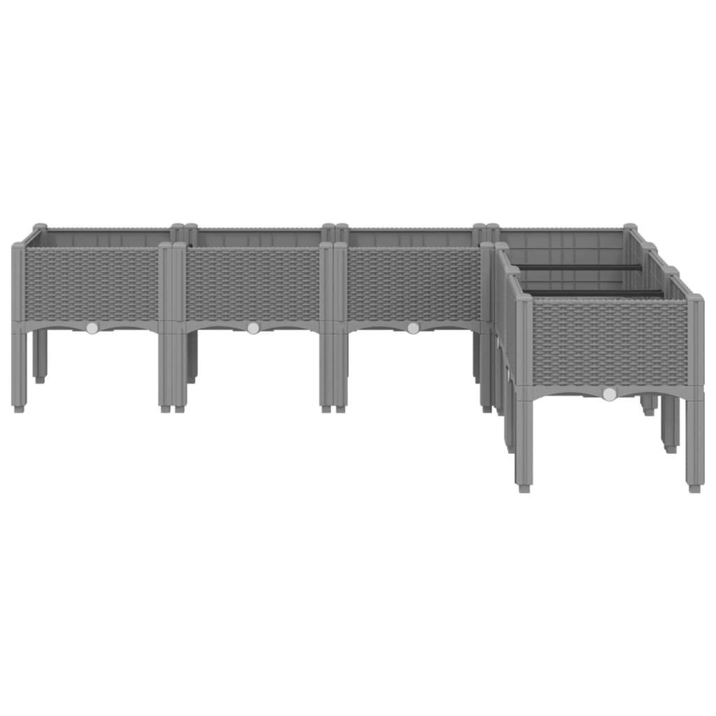 vidaXL Ζαρντινιέρα Κήπου με Πόδια Αν. Γκρι 160x120x42 εκ. Πολυπροπ.