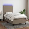 vidaXL &Kappa;&rho;&epsilon;&beta;ά&tau;&iota; Boxspring &mu;&epsilon; &Sigma;&tau;&rho;ώ&mu;&alpha; & LED Taupe 90x200 &epsilon;&kappa;. &Upsilon;&phi;&alpha;&sigma;&mu;ά&tau;&iota;&nu;&omicron;