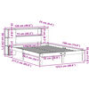 vidaXL Κρεβάτι Βιβλιοθήκη Χωρίς Στρώμα 120x190 εκ Μασίφ Ξύλο Πεύκου