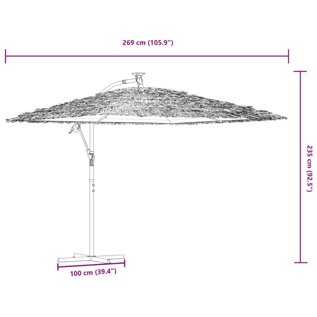 vidaXL Ομπρέλα Κήπου με Ατσάλινο Ιστό Λευκή 269x269x235 εκ.