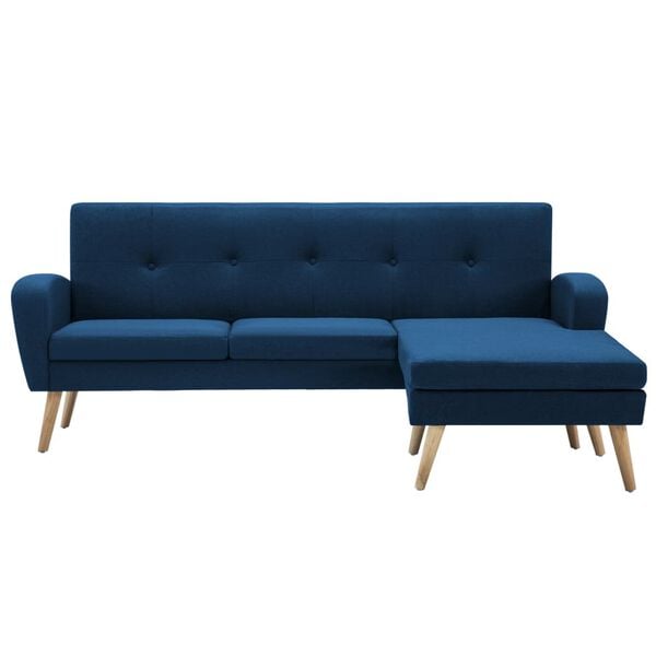vidaXL Καναπές Γωνιακός Μπλε 186 x 136 x 79 εκ. Υφασμάτινος
