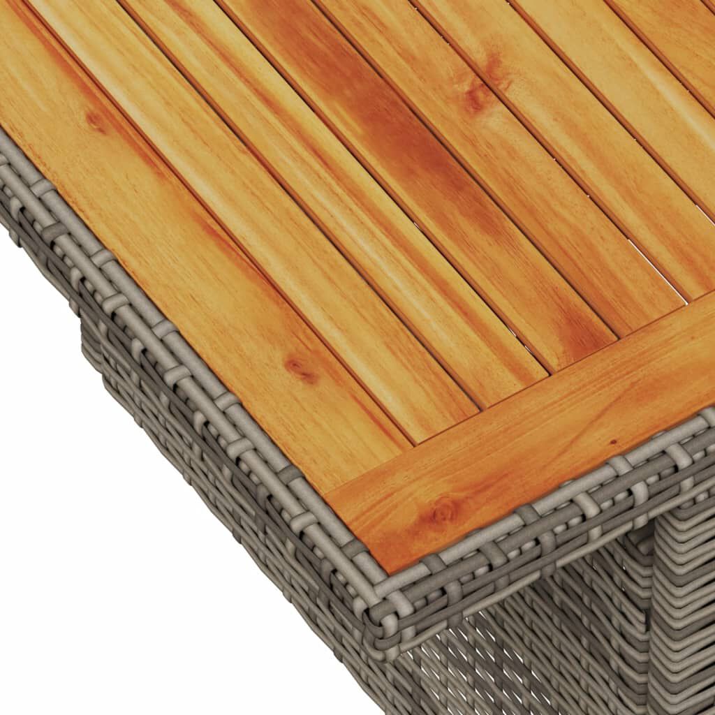 vidaXL Τραπέζι Κήπου Γκρι 100x55x73 εκ. Συνθετικό Ρατάν/Ξύλο Ακακίας