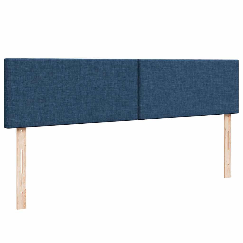 vidaXL Οθωμανικό κρεβάτι με στρώματα μπλε 200x200cm ύφασμα