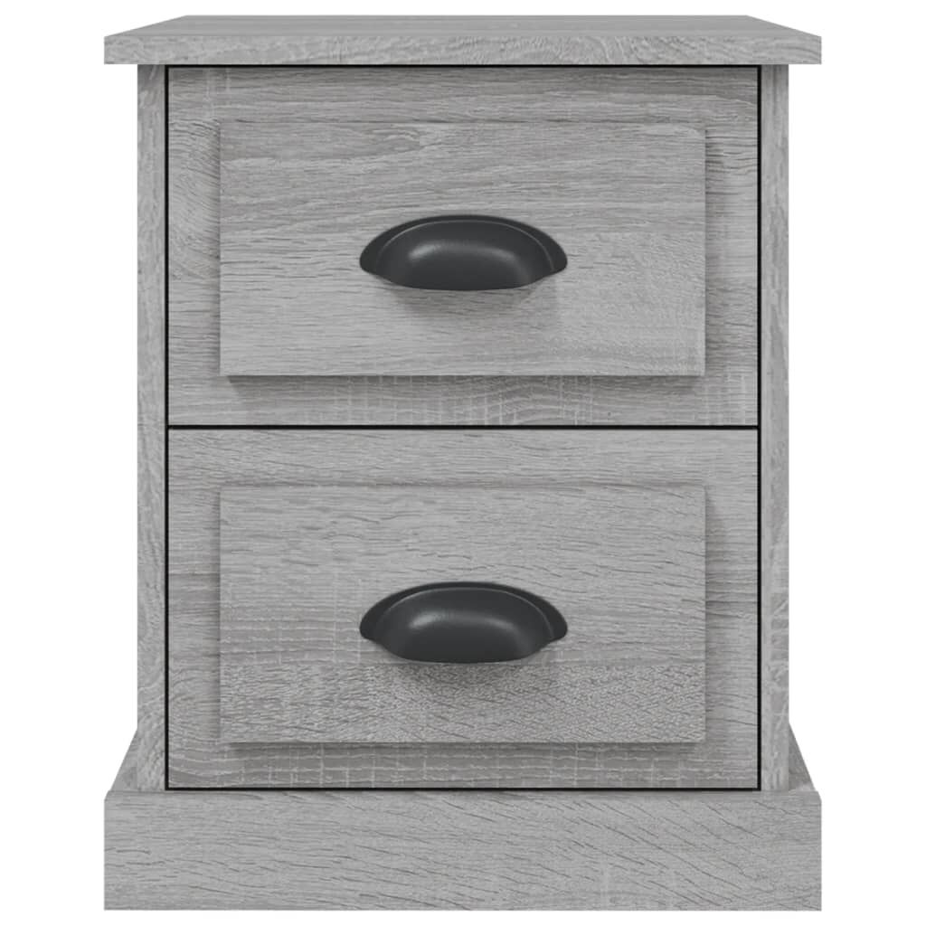 vidaXL Κομοδίνα 2 τεμ. Γκρι Sonoma 39x39x47,5 εκ. Επεξεργασμένο Ξύλο