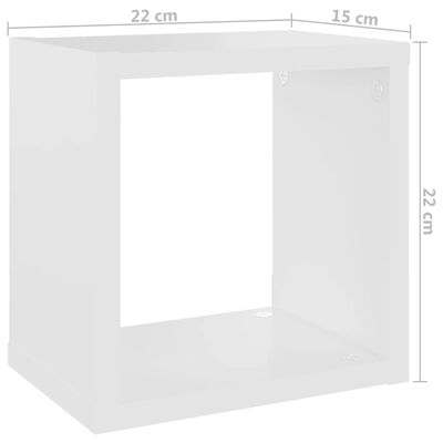 vidaXL Ράφια Κύβοι Τοίχου 6 τεμ. Λευκά 22 x 15 x 22 εκ.