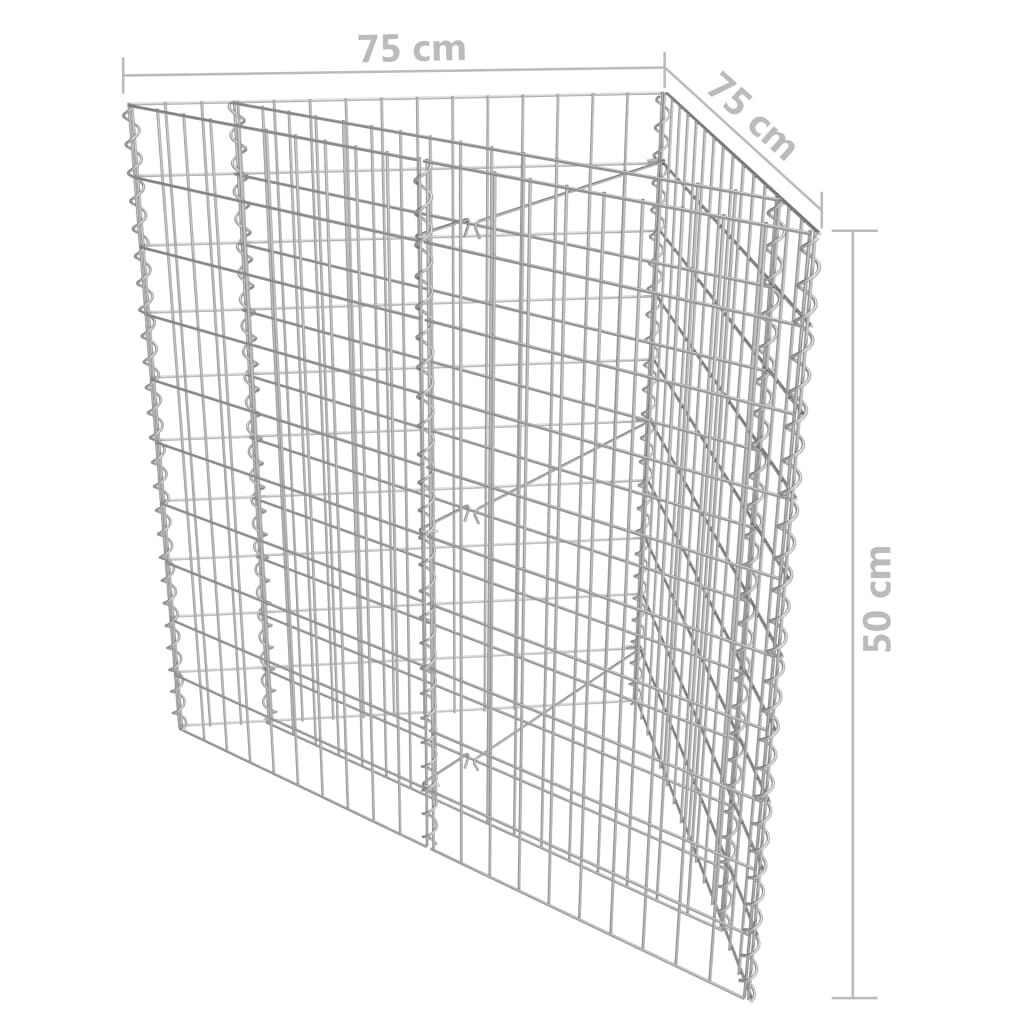 vidaXL Συρματοκιβώτιο-Γλάστρα Υπερυψωμένη 75x75x50 εκ. Γαλβ. Χάλυβας