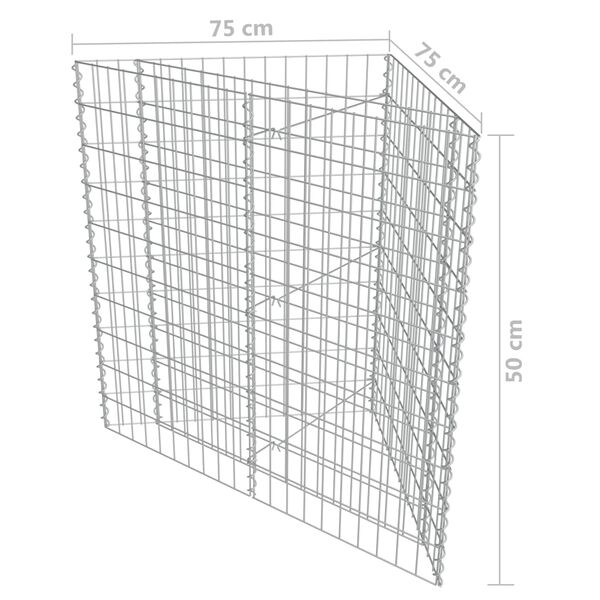 vidaXL Συρματοκιβώτιο-Γλάστρα Υπερυψωμένη 75x75x50 εκ. Γαλβ. Χάλυβας