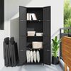vidaXL Ντουλάπι Αποθήκευσης Κήπου Μαύρο 59x40x180 εκ. από Συνθ. Ρατάν
