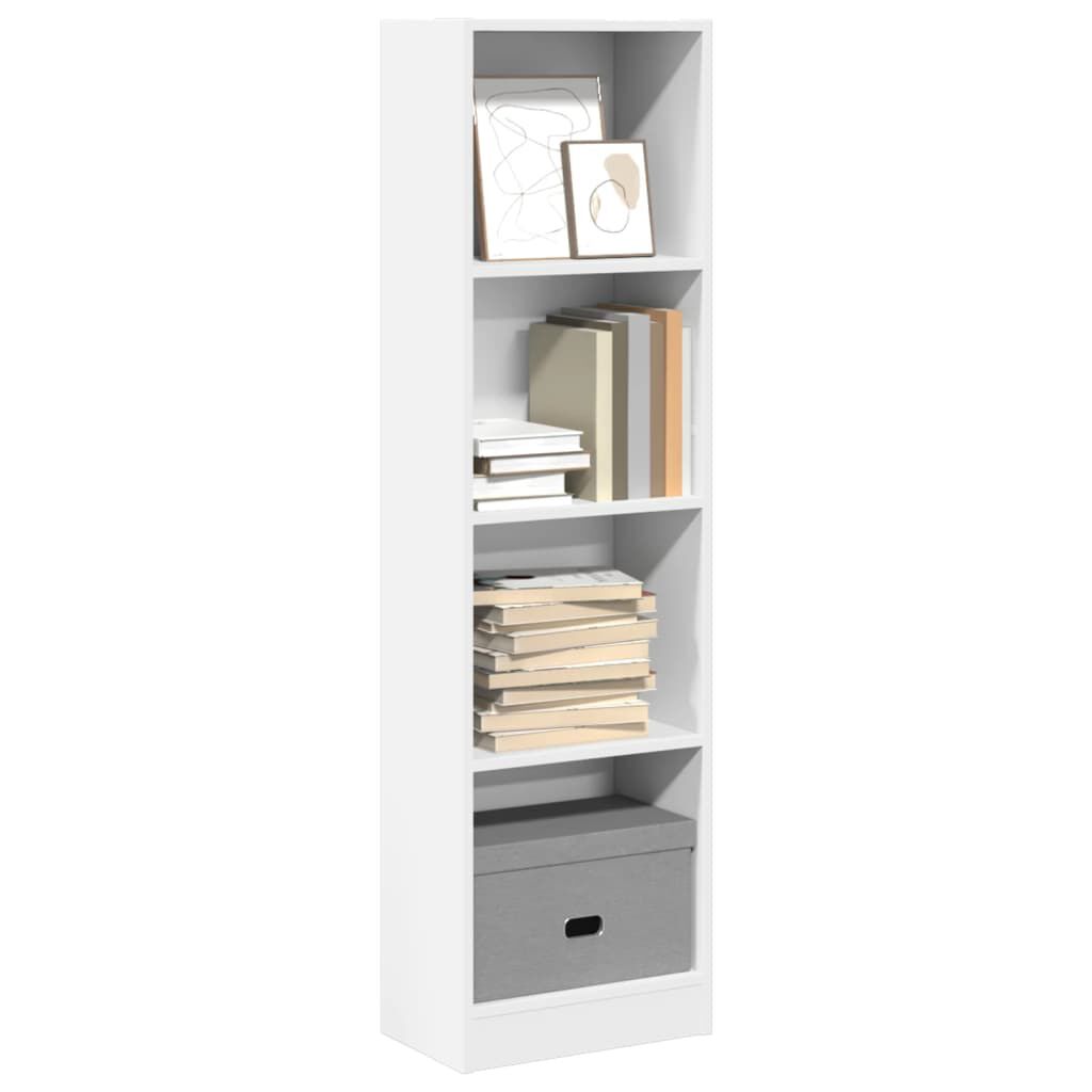 vidaXL Βιβλιοθήκη Λευκή 40x24x143 εκ. από Επεξεργασμένο Ξύλο