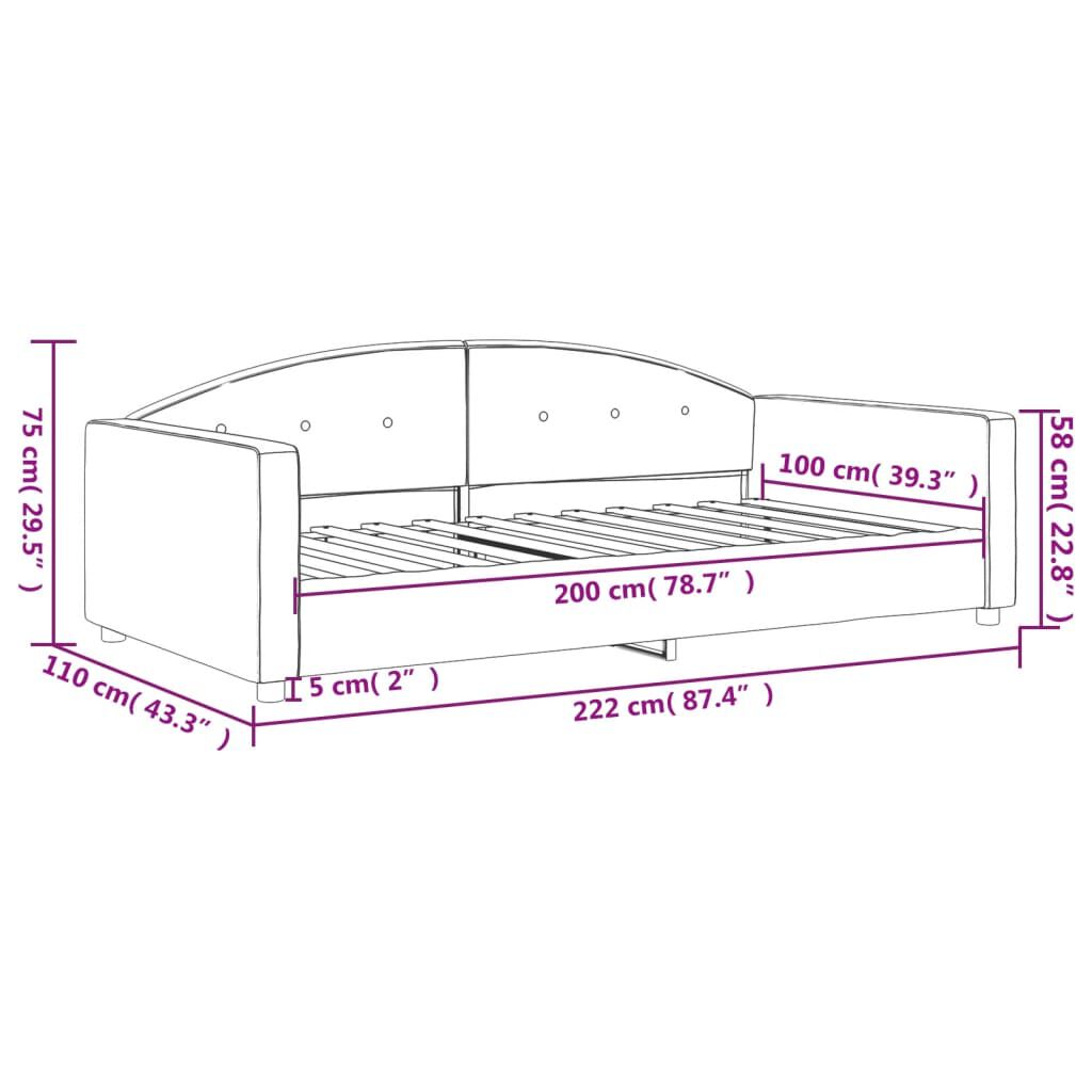vidaXL Καναπές Κρεβάτι Ροζ 100 x 200 εκ. Βελούδινος