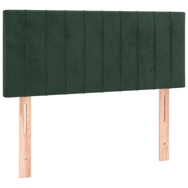 vidaXL Κεφαλάρι Κρεβατιού Σκούρο Πράσινο 100x5x78/88 εκ. Βελούδινο