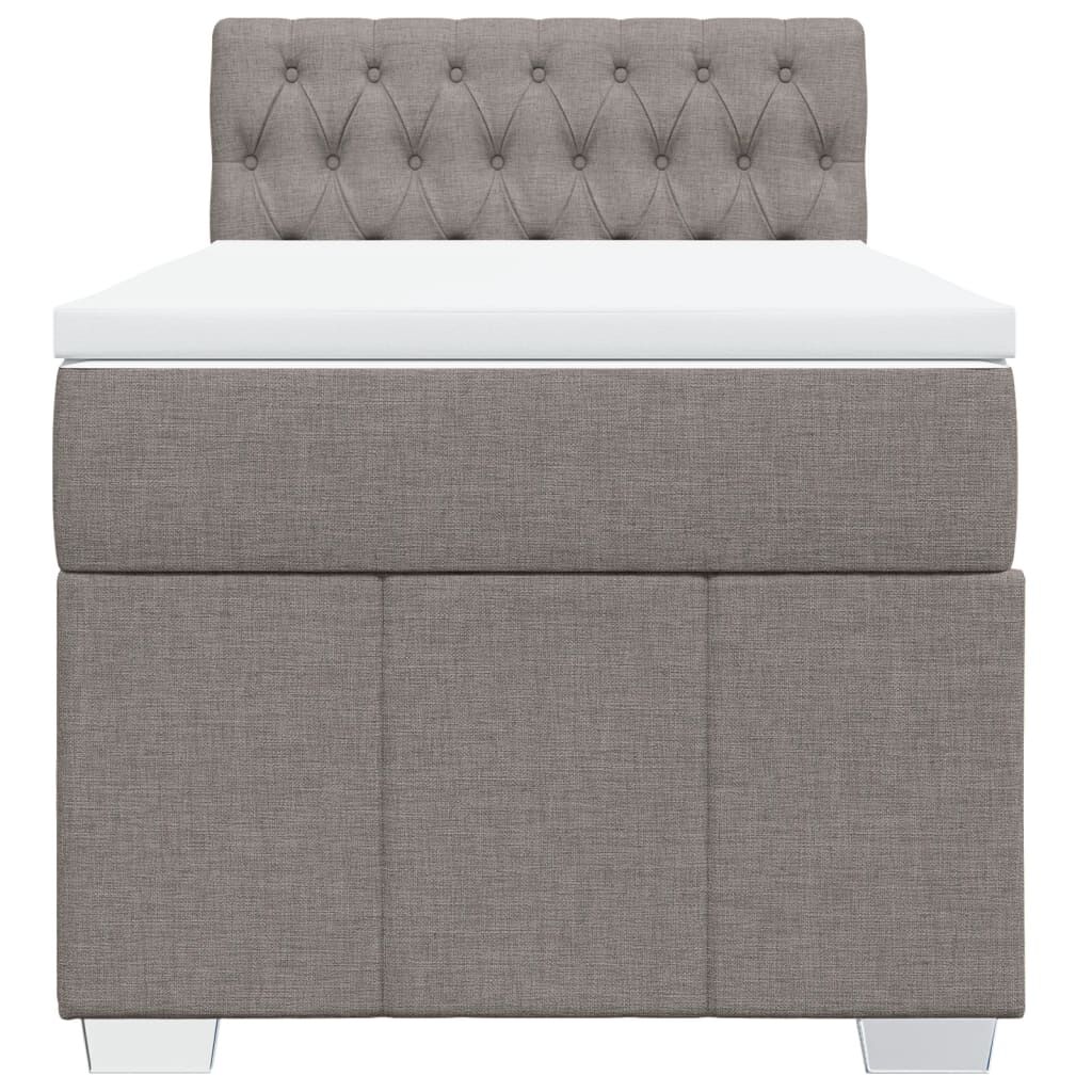 vidaXL Κρεβάτι Boxspring με Στρώμα Taupe 90x190 εκ.Υφασμάτινο