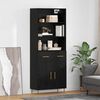 vidaXL Highboard &Mu;&alpha;ύ&rho;&eta; &Omicron;&xi;&upsilon;ά 69,5 x 34 x 180 &epsilon;&kappa;. &Epsilon;&pi;&epsilon;&xi;&epsilon;&rho;&gamma;&alpha;&sigma;&mu;έ&nu;&omicron; &xi;ύ&lambda;&omicron;