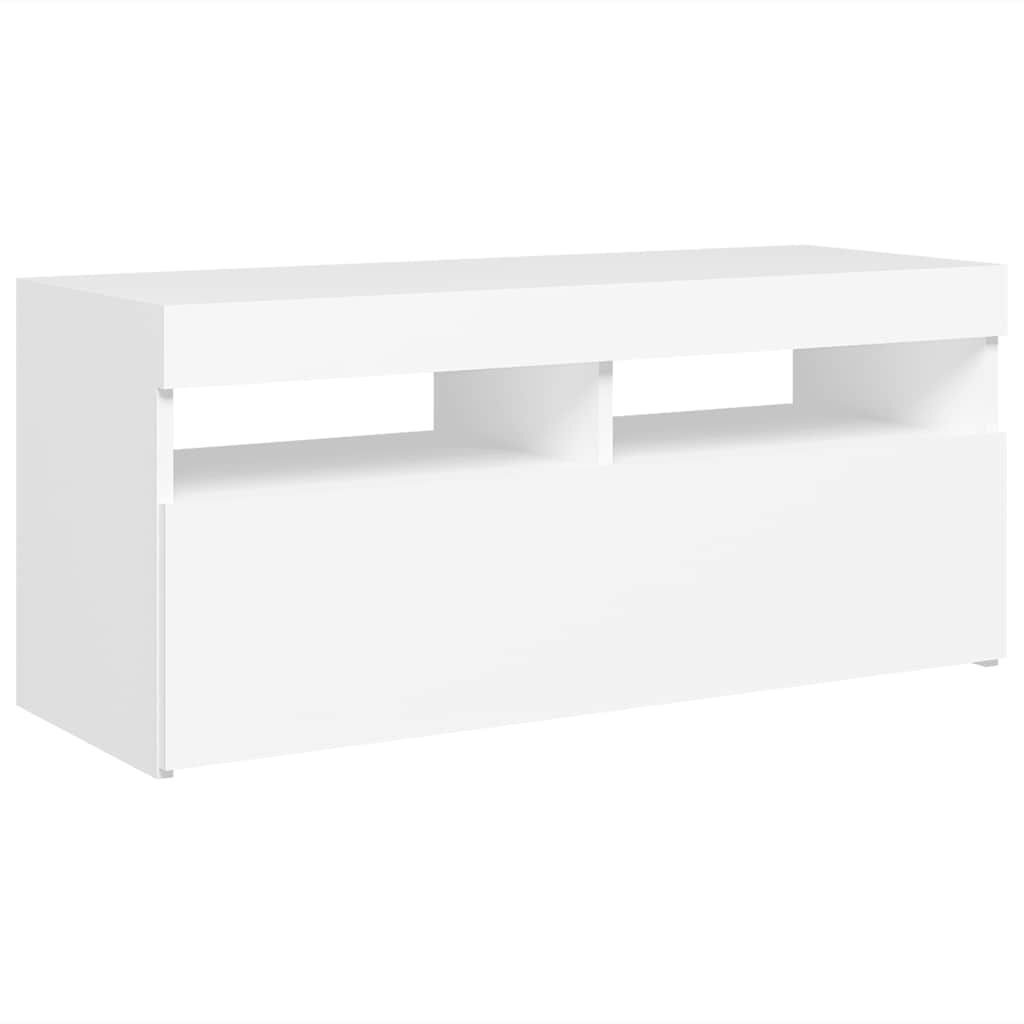 vidaXL Έπιπλο Τηλεόρασης με LED Λευκό 90 x 35 x 40 εκ.