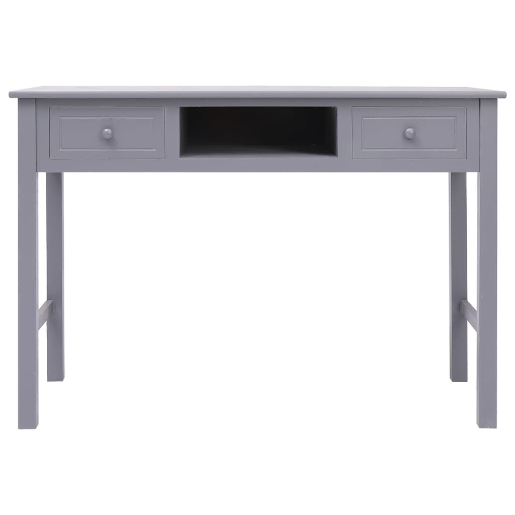 vidaXL Γραφείο Γκρι 108 x 45 x 76 εκ. από Μασίφ Ξύλο Παυλώνιας