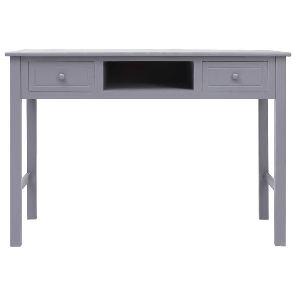 vidaXL Γραφείο Γκρι 108 x 45 x 76 εκ. από Μασίφ Ξύλο Παυλώνιας