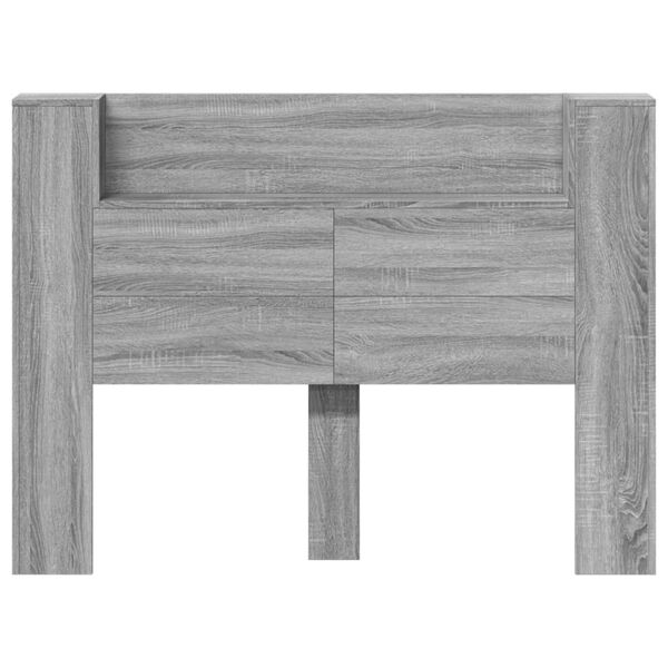 vidaXL Κεφαλάρι με Αποθηκ. Χώρο & LED Γκρι Sonoma 140x16,5x103,5 εκ.