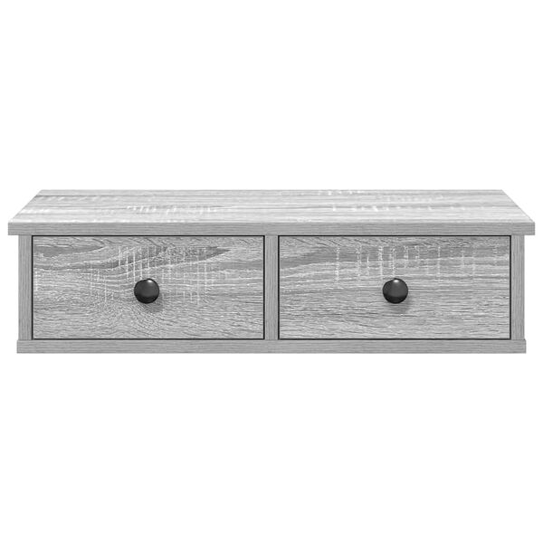 vidaXL Ράφι τοίχου με συρτάρια Grey Sonoma Κατασκευασμένο ξύλο