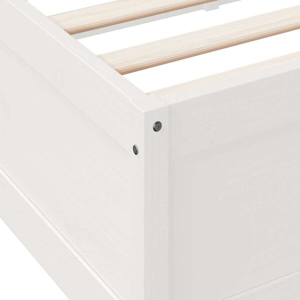 vidaXL Κρεβάτι Βιβλιοθήκη Χωρίς Στρώμα Λευκό 75x190 εκ Μασίφ Πεύκο