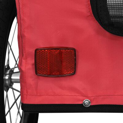 vidaXL Τρέιλερ Ποδηλάτου Κατοικίδιων Κόκκινο Ύφασμα Oxford/Σίδηρο