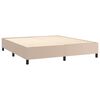 vidaXL Κρεβάτι Boxspring Στρώμα&LED Καπουτσίνο 180x200 εκ. Συνθ. Δέρμα