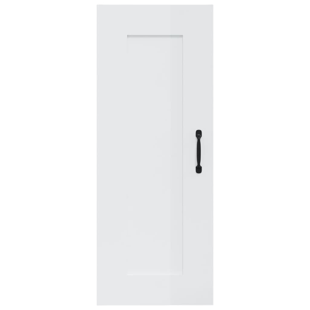 vidaXL Ντουλάπι Κρεμαστό Γυαλ. Λευκό 35x34x90 εκ. Επεξεργασμένο Ξύλο