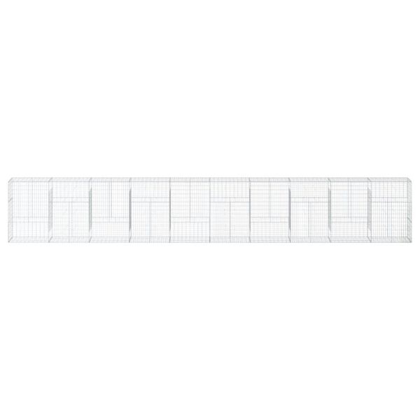 vidaXL Συρματοκιβώτιο με Κάλυμμα 1000x50x150εκ από Γαλβανισμένο Χάλυβα