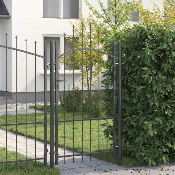 vidaXL Πύλη Κήπου με κλειδαριά Γκρι 170 x 100 εκ. 100 x 175 cm Ατσάλι