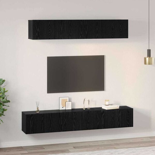 vidaXL Σετ επίπλου τηλεόρασης 5 pcs Μαύρη δρυς 100 x 30 x 30 cm