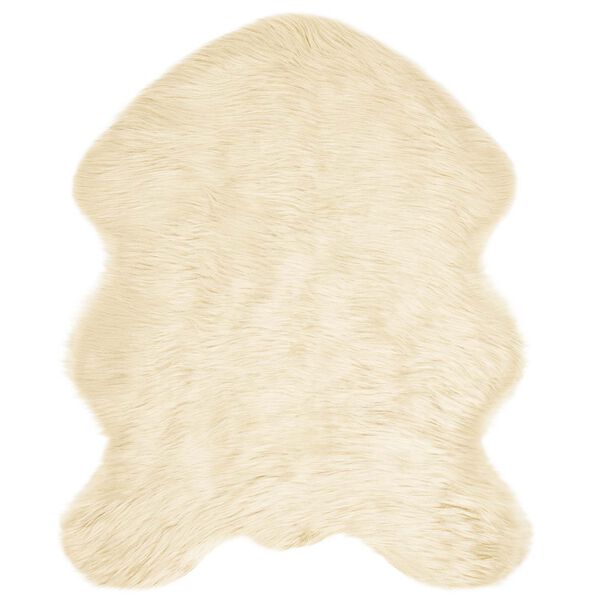 vidaXL Ψεύτικο Δέρμα Προβάτου Χαλί Tafalla Κρεμ 50 x 80 cm Πολυεστέρας