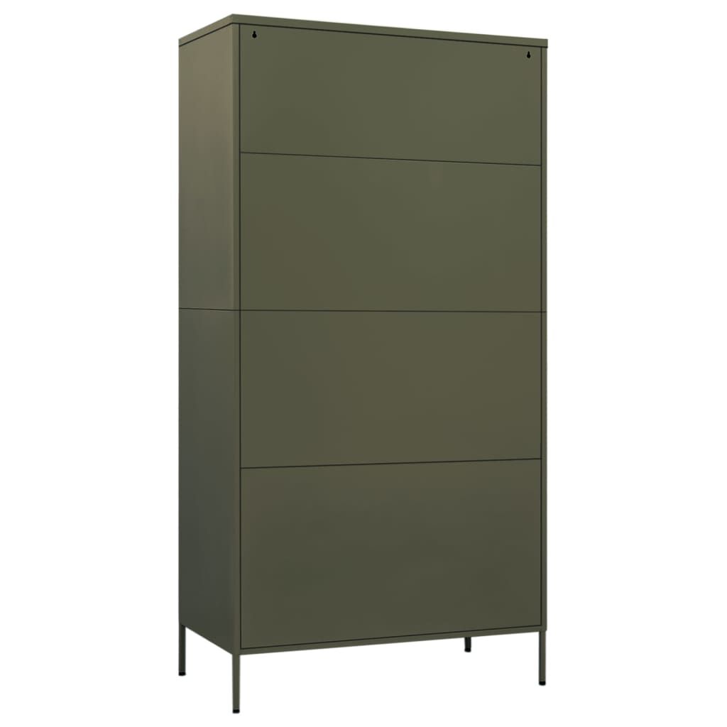 vidaXL Ντουλάπα Πράσινο Λαδί 90 x 50 x 180 εκ. από Ατσάλι