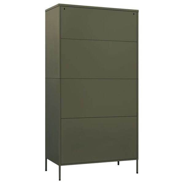 vidaXL Ντουλάπα Πράσινο Λαδί 90 x 50 x 180 εκ. από Ατσάλι