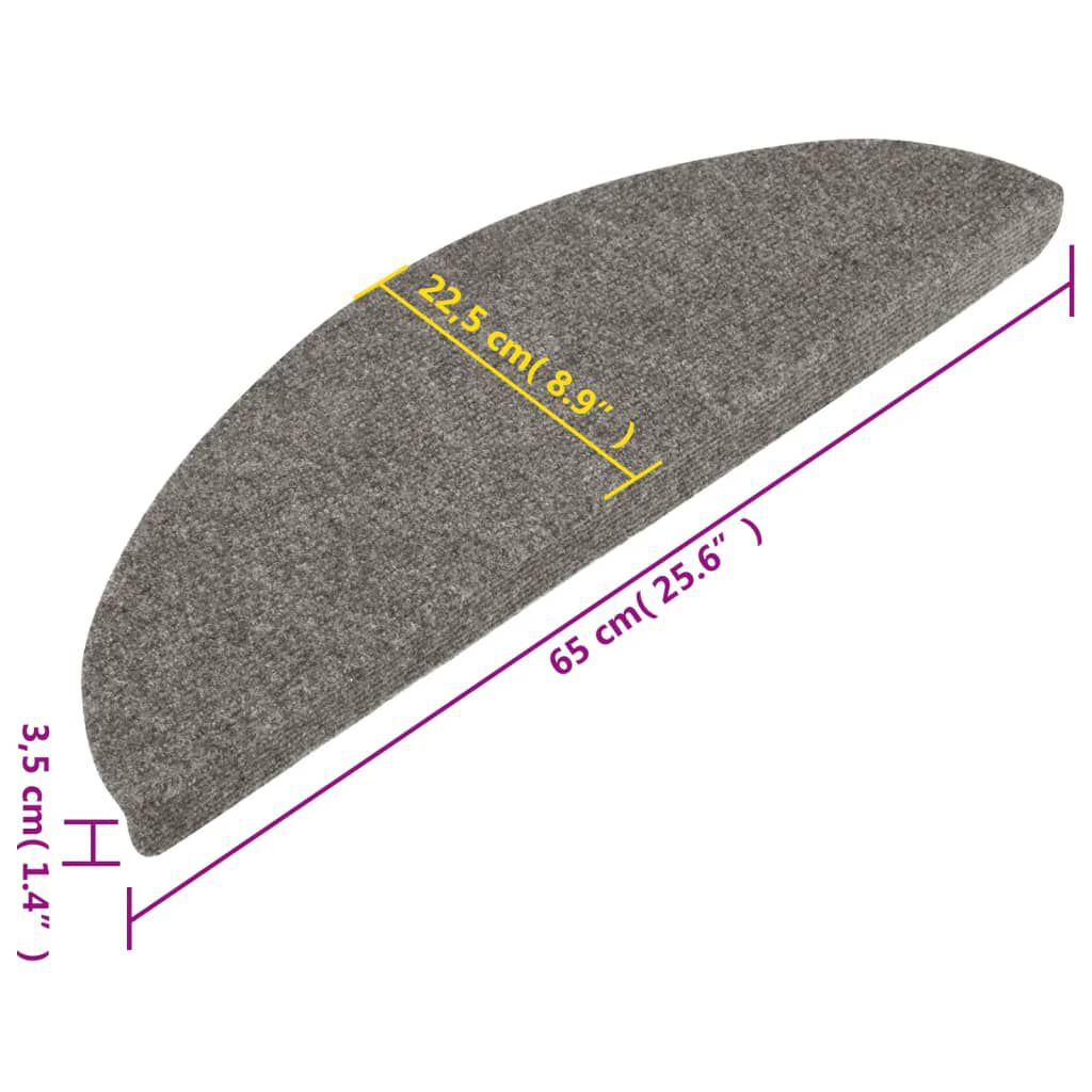 vidaXL Πατάκια Σκάλας Αυτοκόλλητα 10 τεμ. Γκρι 65 x 22,5 x 3,5 εκ.