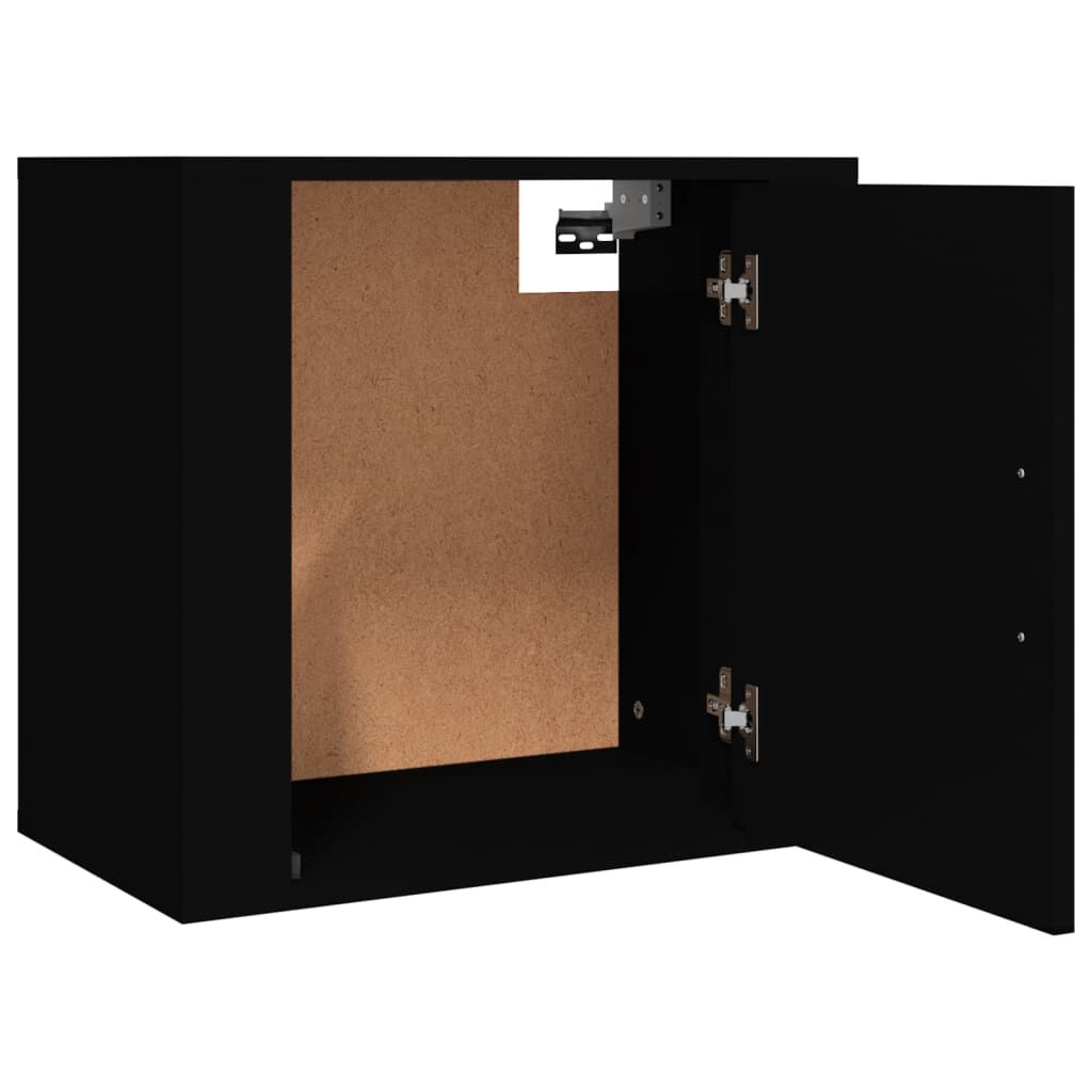 vidaXL Κομοδίνα Επιτοίχια 2 τεμ. Μαύρα 50x30x47 εκ.