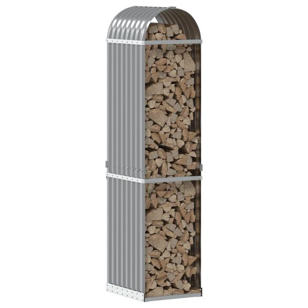 vidaXL Ξυλοθήκη Ανοιχτό Γκρι 40x45x170 εκ. από Γαλβανισμένο Ατσάλι